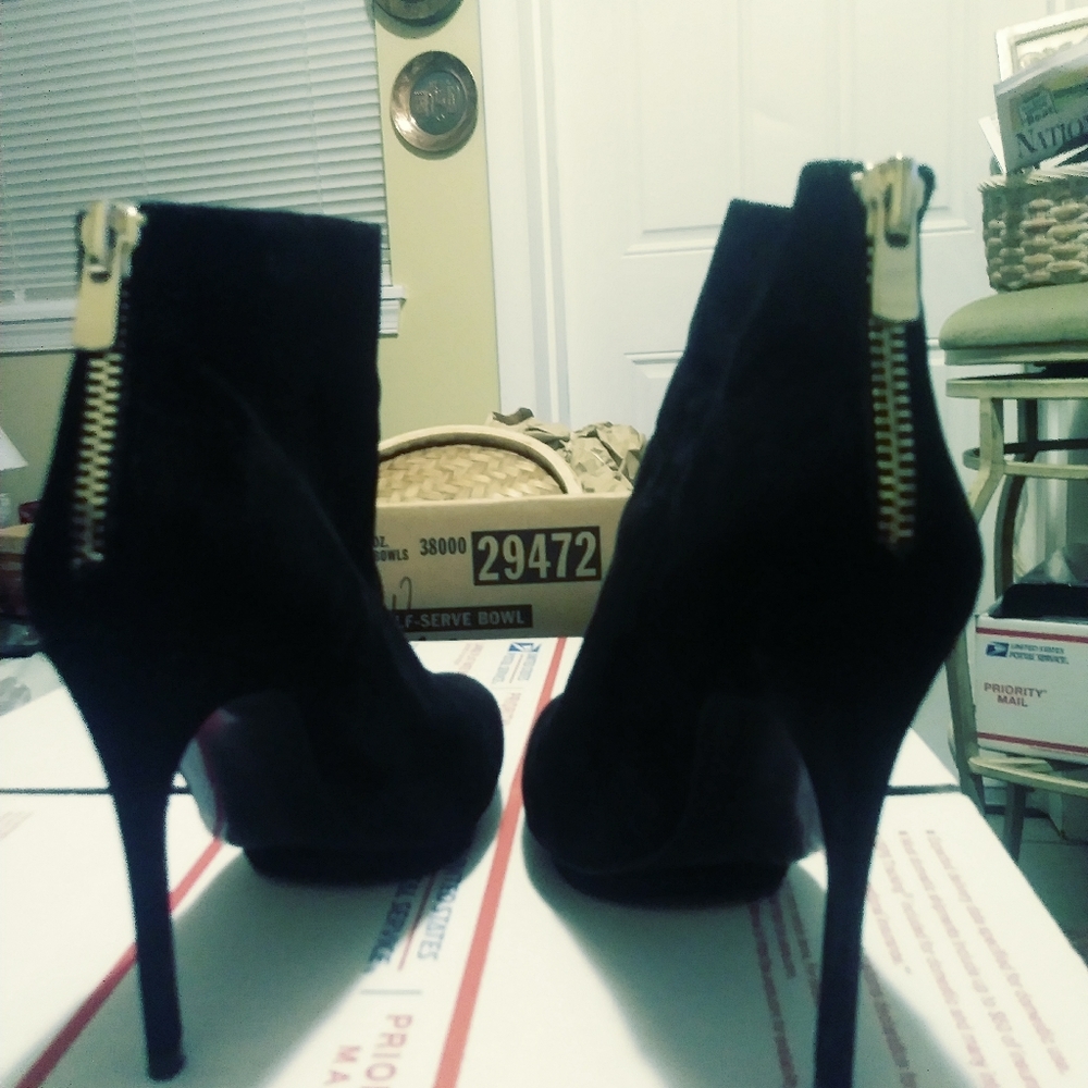 ZARA WOMAN BLACK SUEDE SHOES 👠 SIZE 10 LADY,A FABULOUS GIFTING.🎁 - Picture 5 of 8